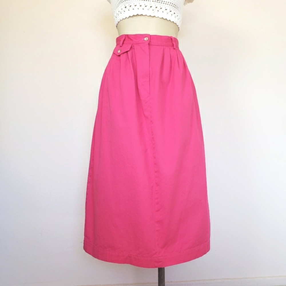 VTG Pink Pleated Midi Skirt